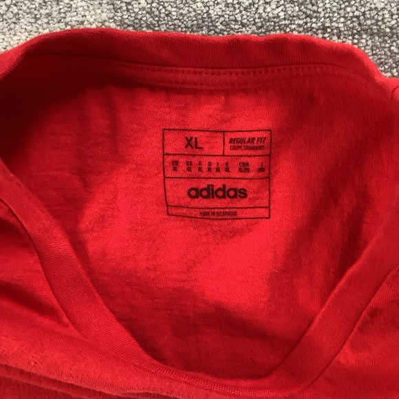 Adidas Red Regular Fit Crewneck Tee Sz. XL - Picture 2 of 3
